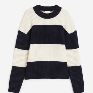 H&M Black and White Striped Sweater